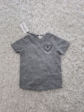 BNWT Miles the Label  Cotton Tee Shirt Kids 5 Short Sleeves Gray Organic Cotton